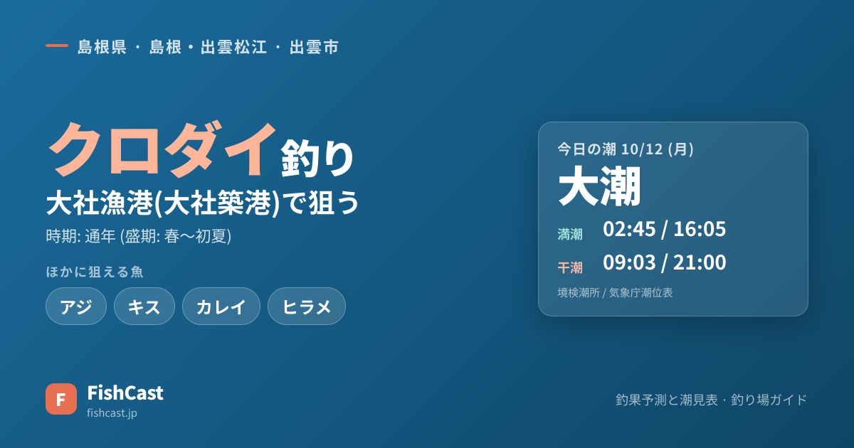 大社漁港(大社築港)のクロダイ釣り｜ポイント・時期・釣り方 | FishCast